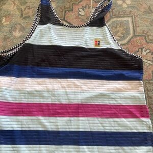 Nike dri fit striped tennis tank